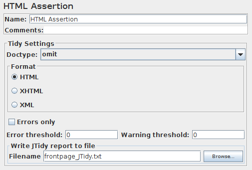 HTML Assertion