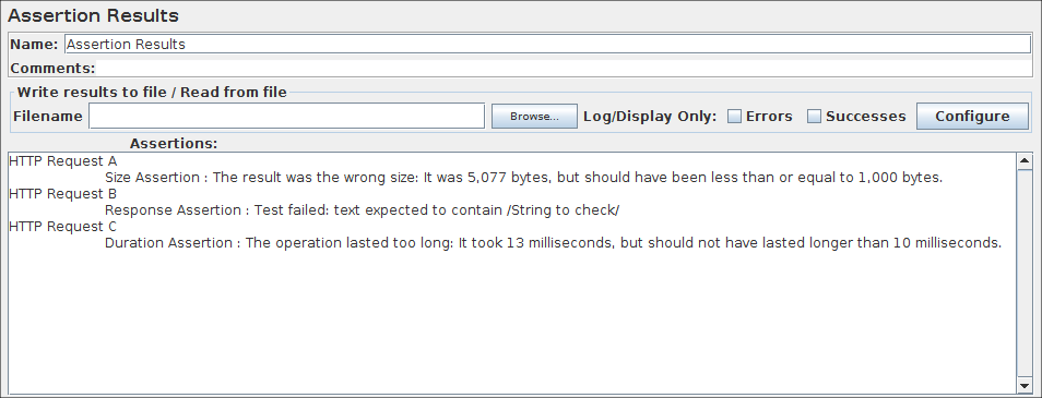 Assertion Results