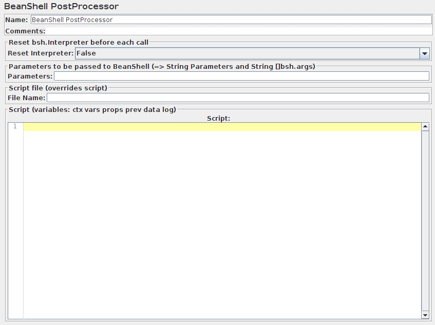 BeanShell PostProcessor