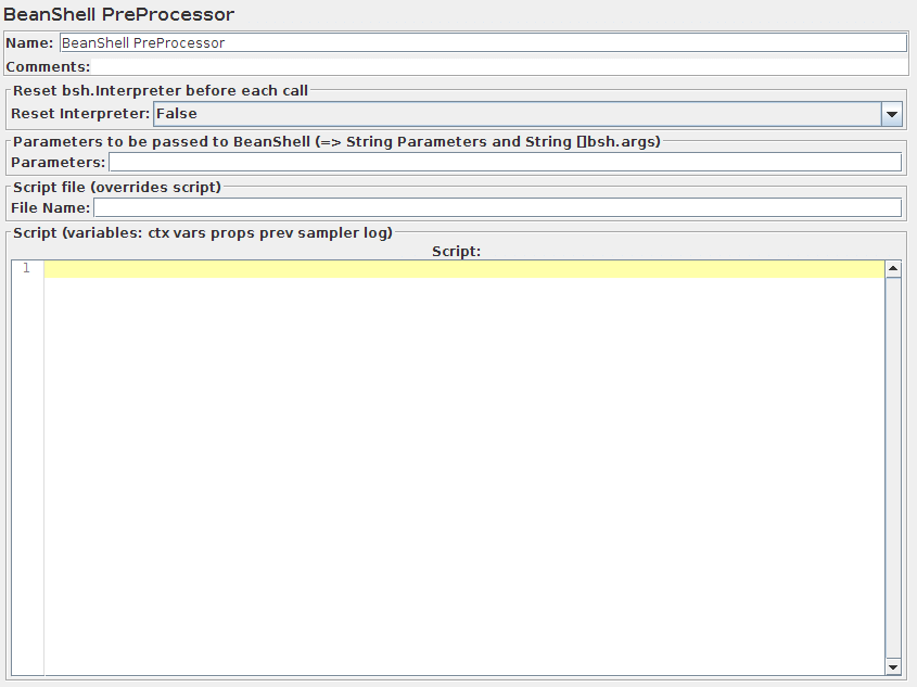 BeanShell PreProcessor