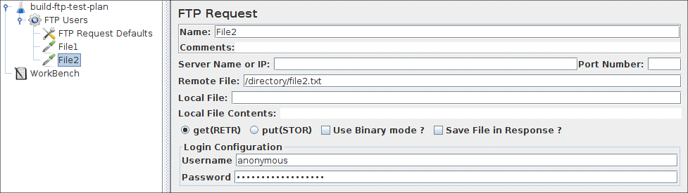 Figure 7.6. FTP Request for file2