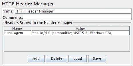 Figure 13 - Header Manager Control Panel