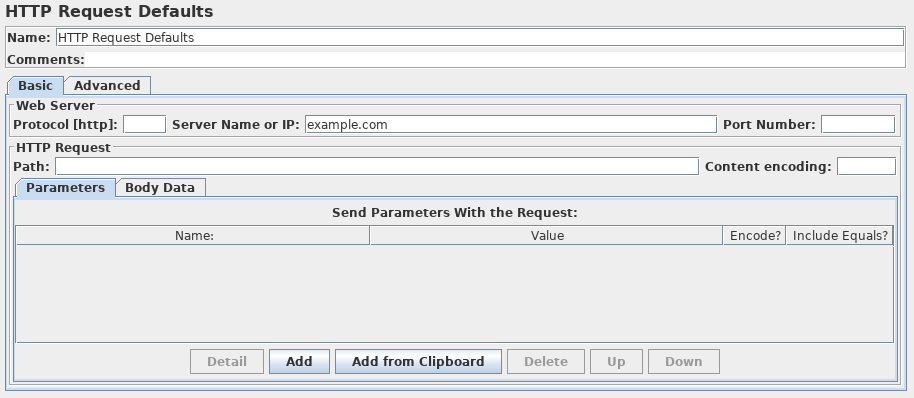 HTTP Request Defaults