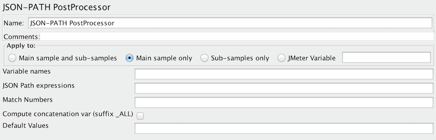 JSON PostProcessor