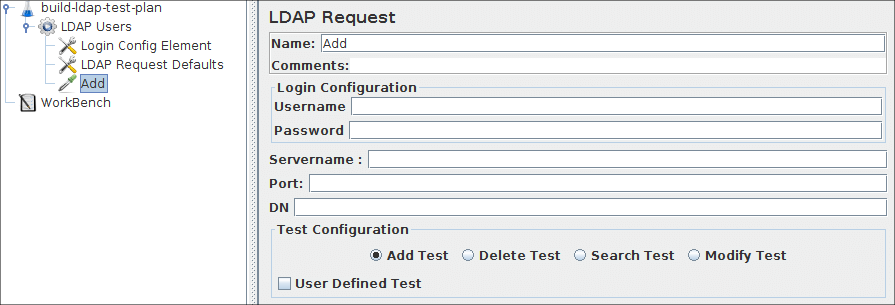Figure 8a.4.1 LDAP Request for Inbuilt Add test
