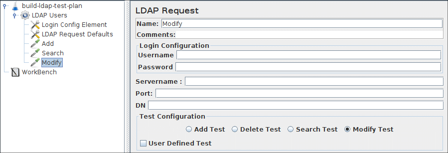 Figure 8a.4.3 LDAP Request for Inbuilt Modify test