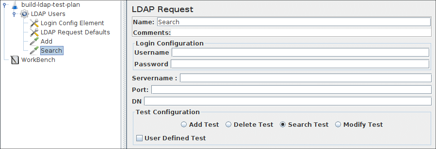 Figure 8a.4.2 LDAP Request for Inbuilt Search test