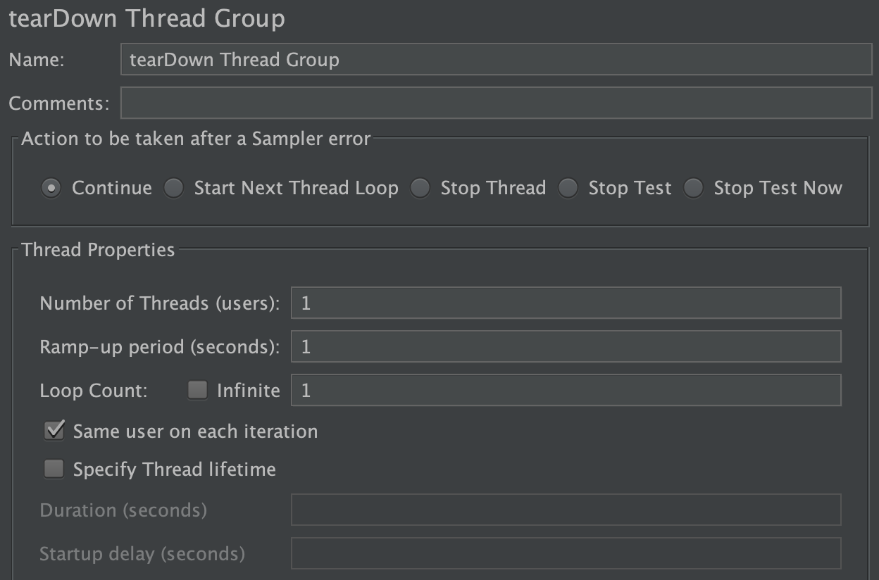 tearDown Thread Group