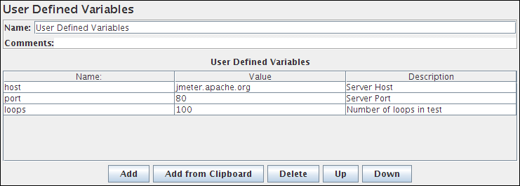 User Defined Variables