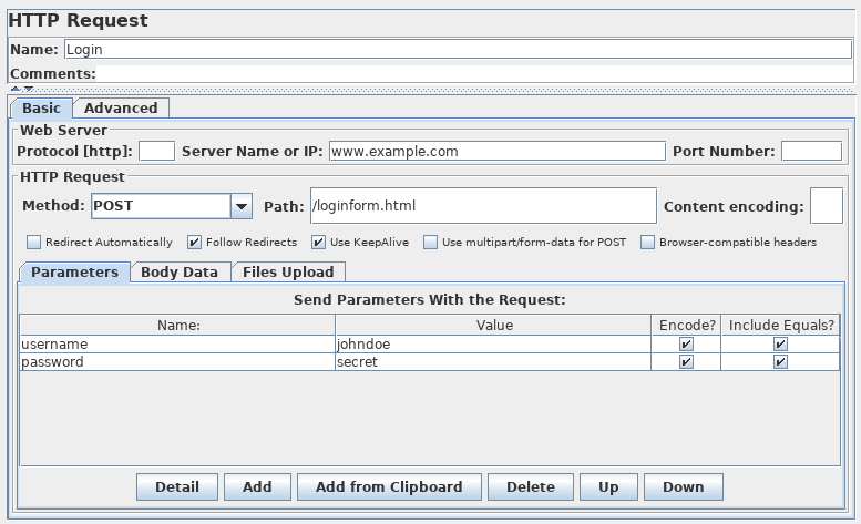 Figure 4.8. Sample HTTP login request