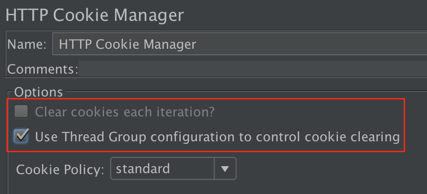 Figure 4.10. Use Thread Group to control CookieManager